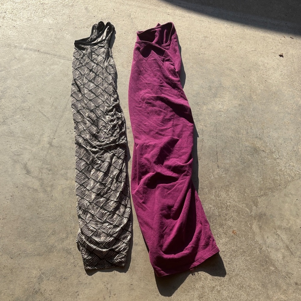 Liz Lange Maternity and Isabel Maternity Black and Purple Maxi Dresses